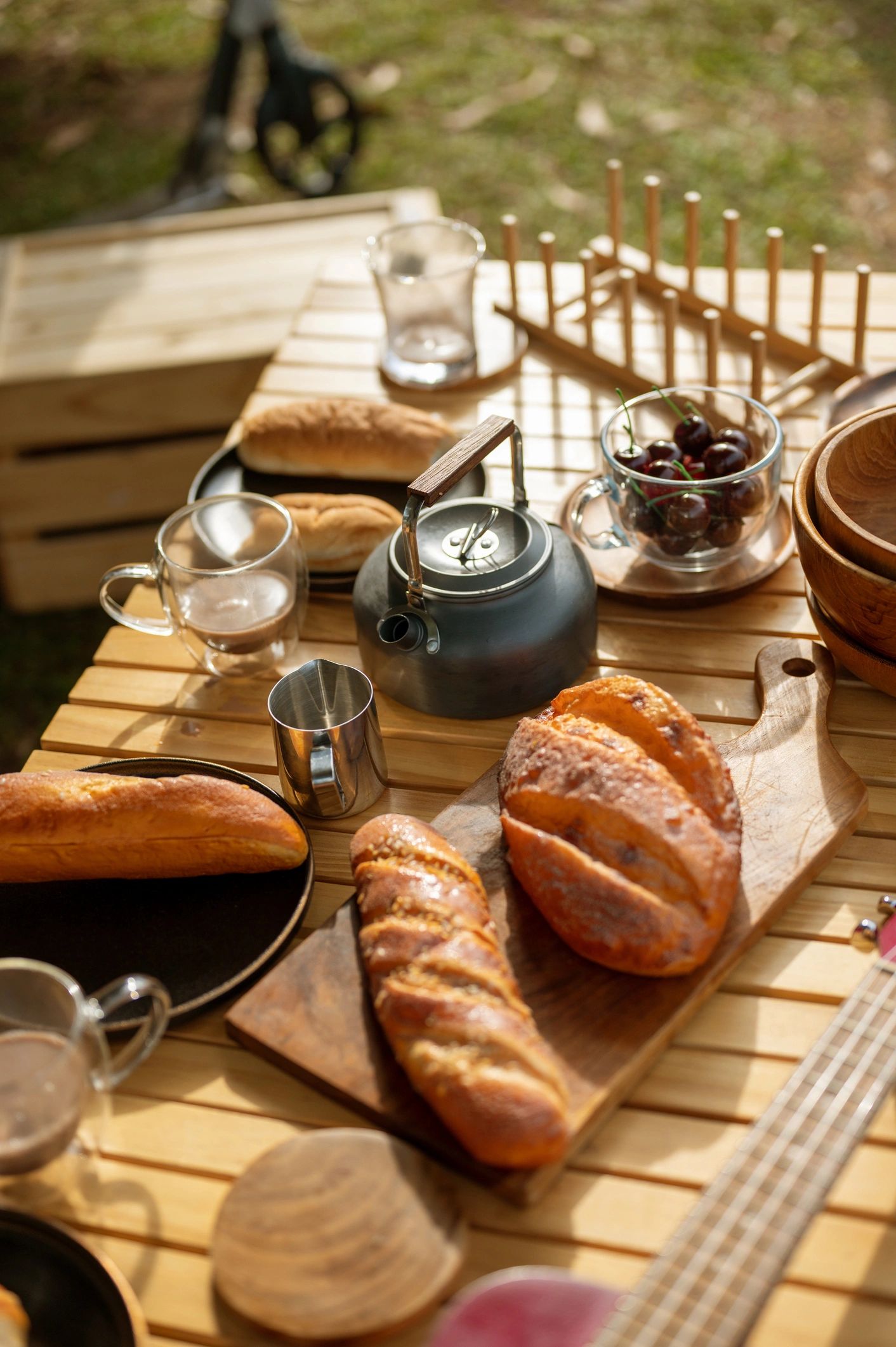 French bread and coffee
